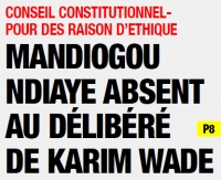 Affaire Karim Wade:Mandiogou Ndiaye absent pour des raisons d’éthique