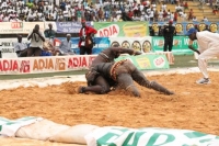 Lutte: Moussa Dioum est battu par Amanekh en deux petites minutes!