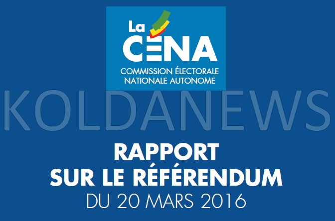 Télécharger le Rapport intégral de la CENA sur le référendum du 20 mars 2016