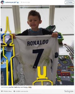 Pierre-Emerick Aubameyang à Cristiano Ronaldo sur Instagram: « tu as rendu mon fils heureux »