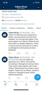Tullow Oil nie avoir financé Ousmane Sonko (document) !