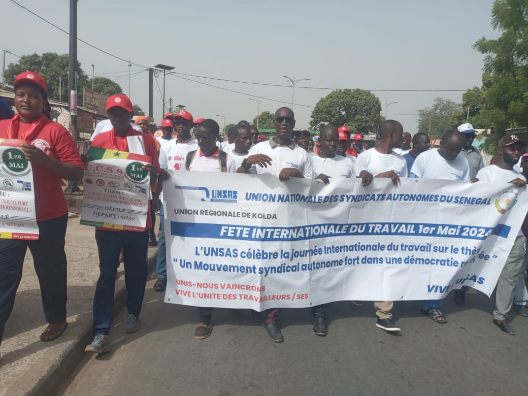 1er Mai à Kolda : l’événement marqué par une marche et une remise d’un cahier de doléances au Gouverneur.